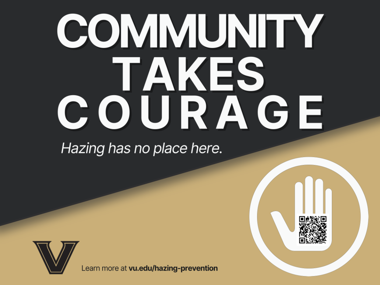 Community Takes Courage: Hazing Has No Place Here.